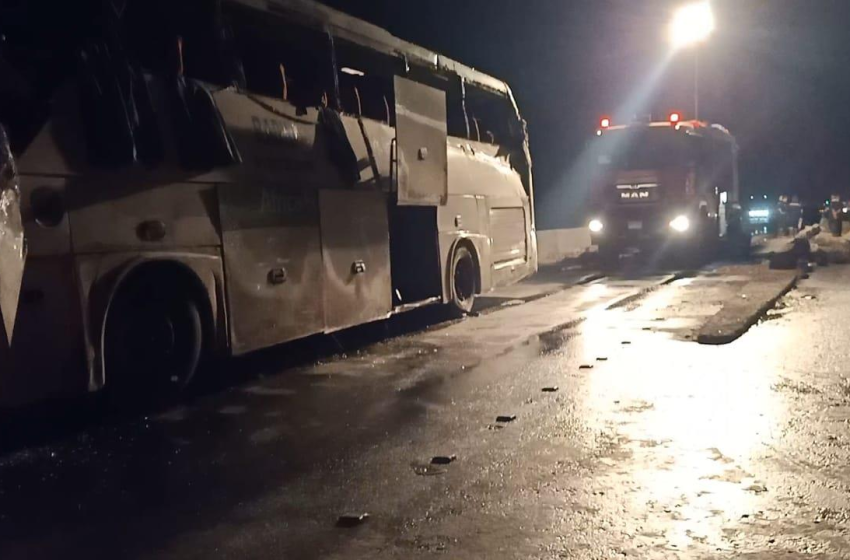  انقلاب أتوبيس بالطريق الإقليمي في منيا القمح