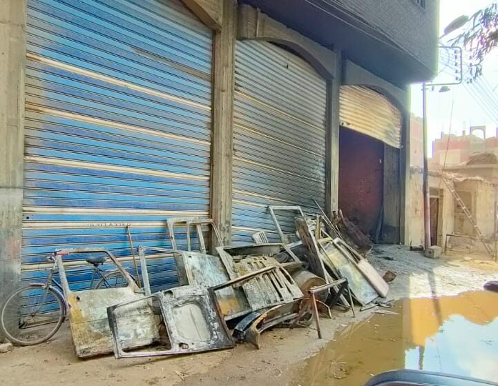  إصابة فتاة في حريق بورشة سمكرة بالزقازيق