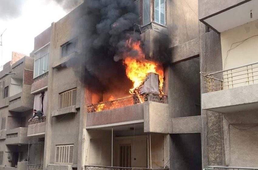  نشوب حريق في منزل بقرية أم الزين بالزقازيق